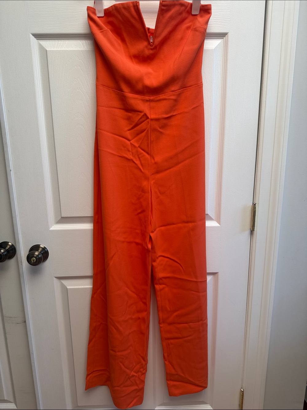 Ramy Brook Strapless Wide-Leg Jumpsuit in Vibrant Orange